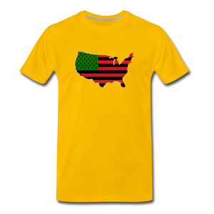 AFRICAN AMERICAN COUNTRY T SHIRT - sun yellow