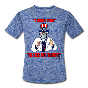 Uncle sam "In lies we trust!" - heather blue