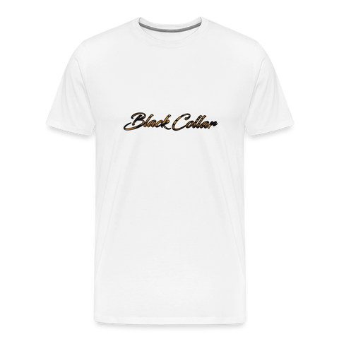 Black Collar Premium T-Shirt - white